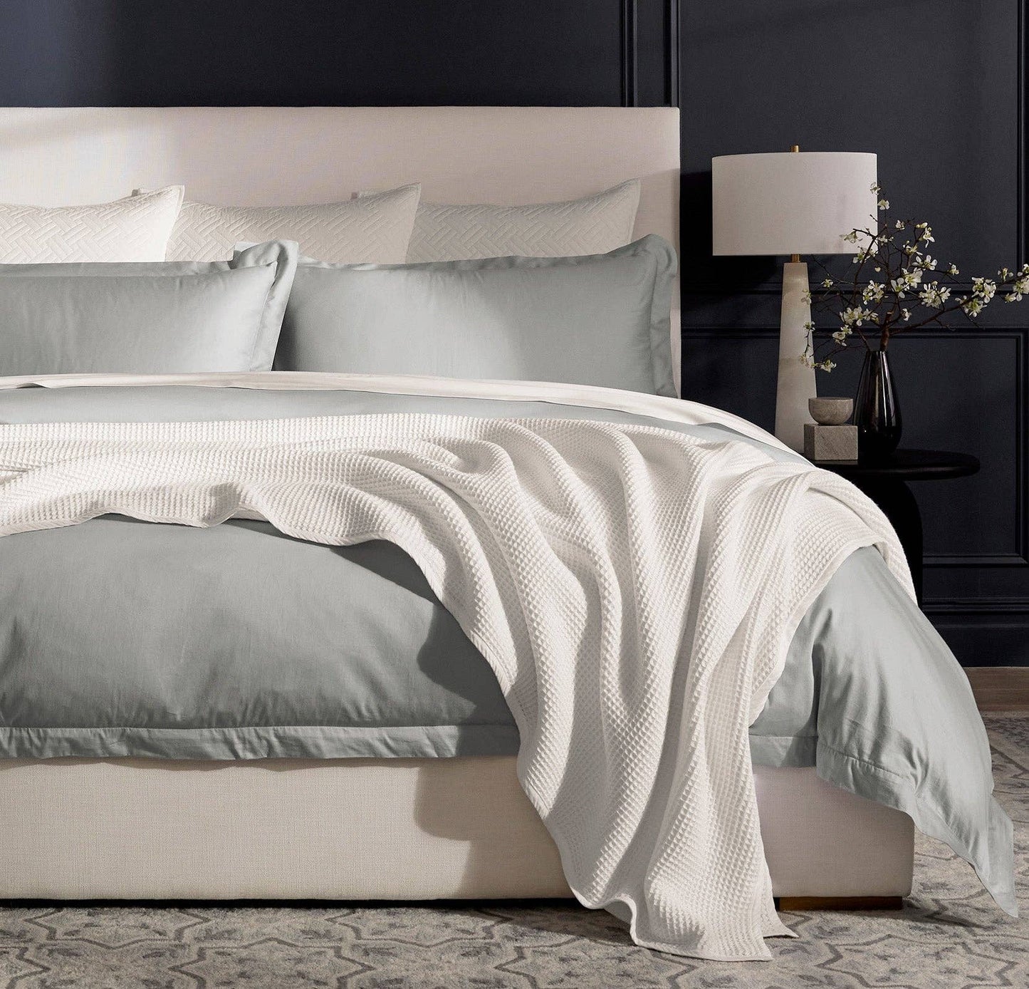 Boll and Branch - Waffle Bed Blanket: White / King/Cal. King