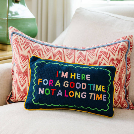 Furbish Studio - Good Time Needlepoint Pillow