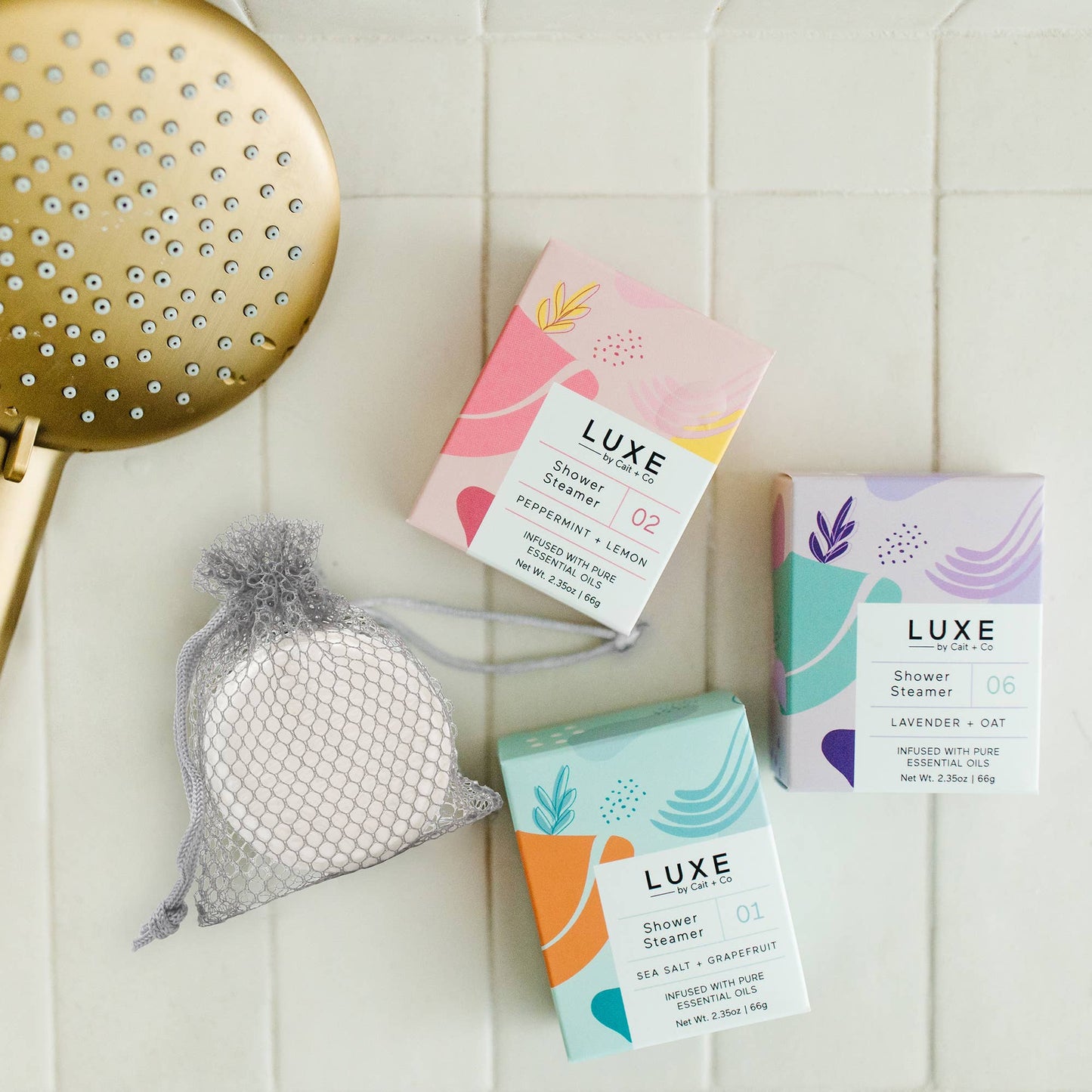 Cait + Co - Luxe Honey + Almond Shower Steamer Fizzy Bomb