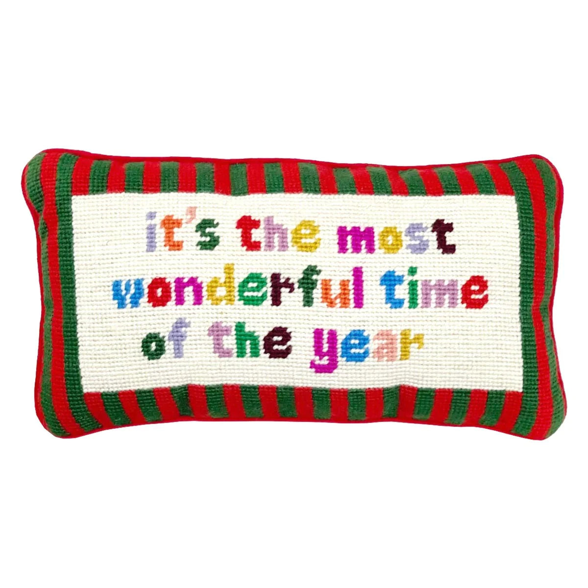 Wonderful Time of the Year Needlepoint Pillow