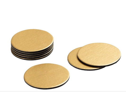 Luster Gold Coaster Round 8-In Felt Caspari