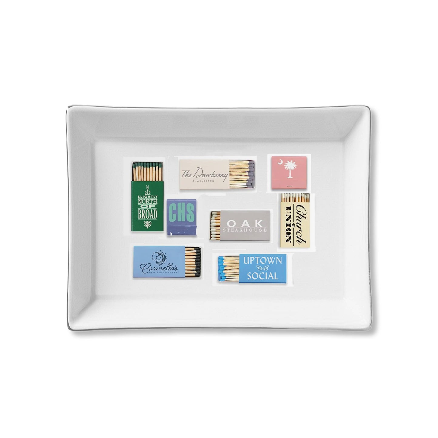 Toss Designs - Ceramic Tray - Charleston Matchbooks