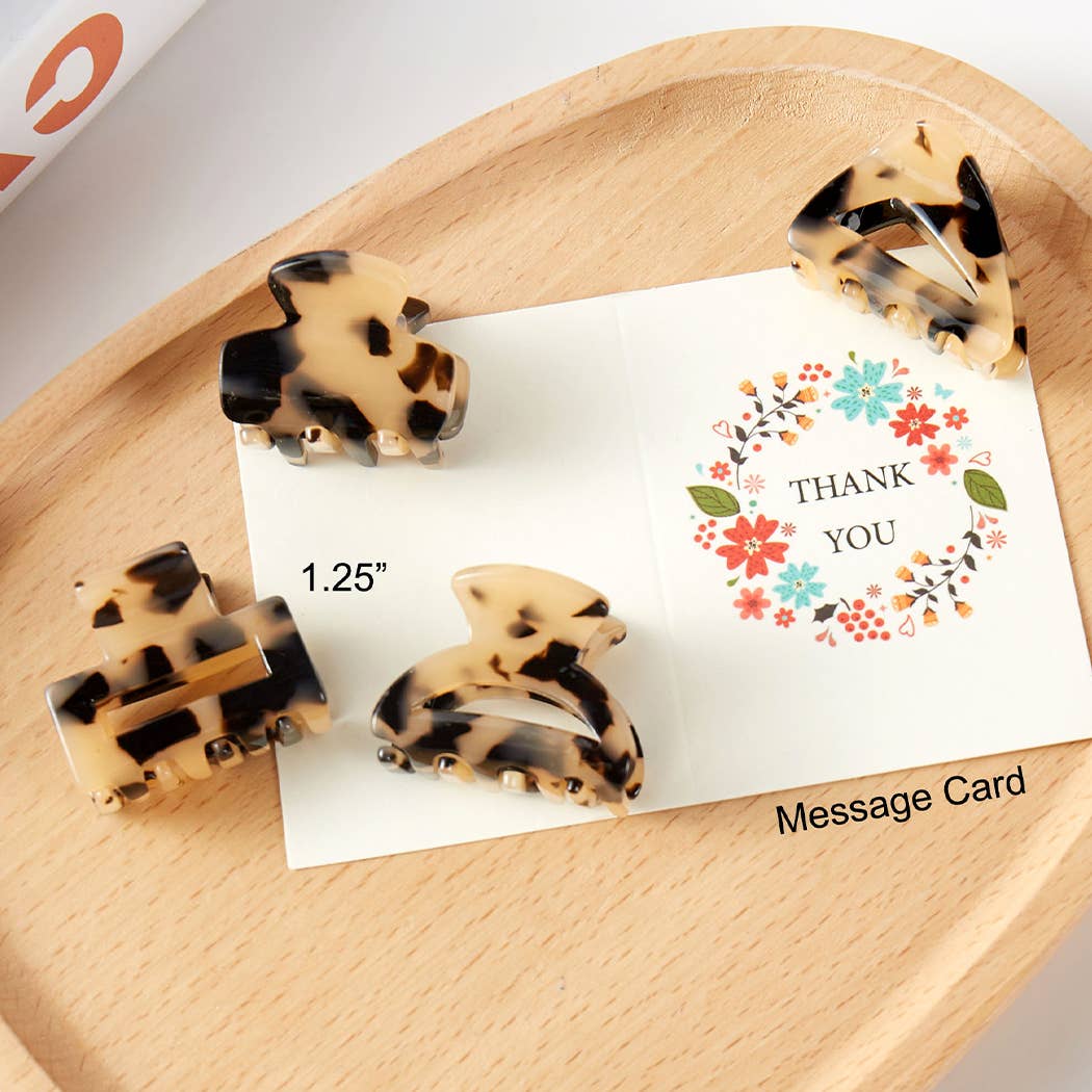 Fashion City - Tortoise Assorted Design Mini Claw Hair Clip: ASSORTED / ONE SIZE