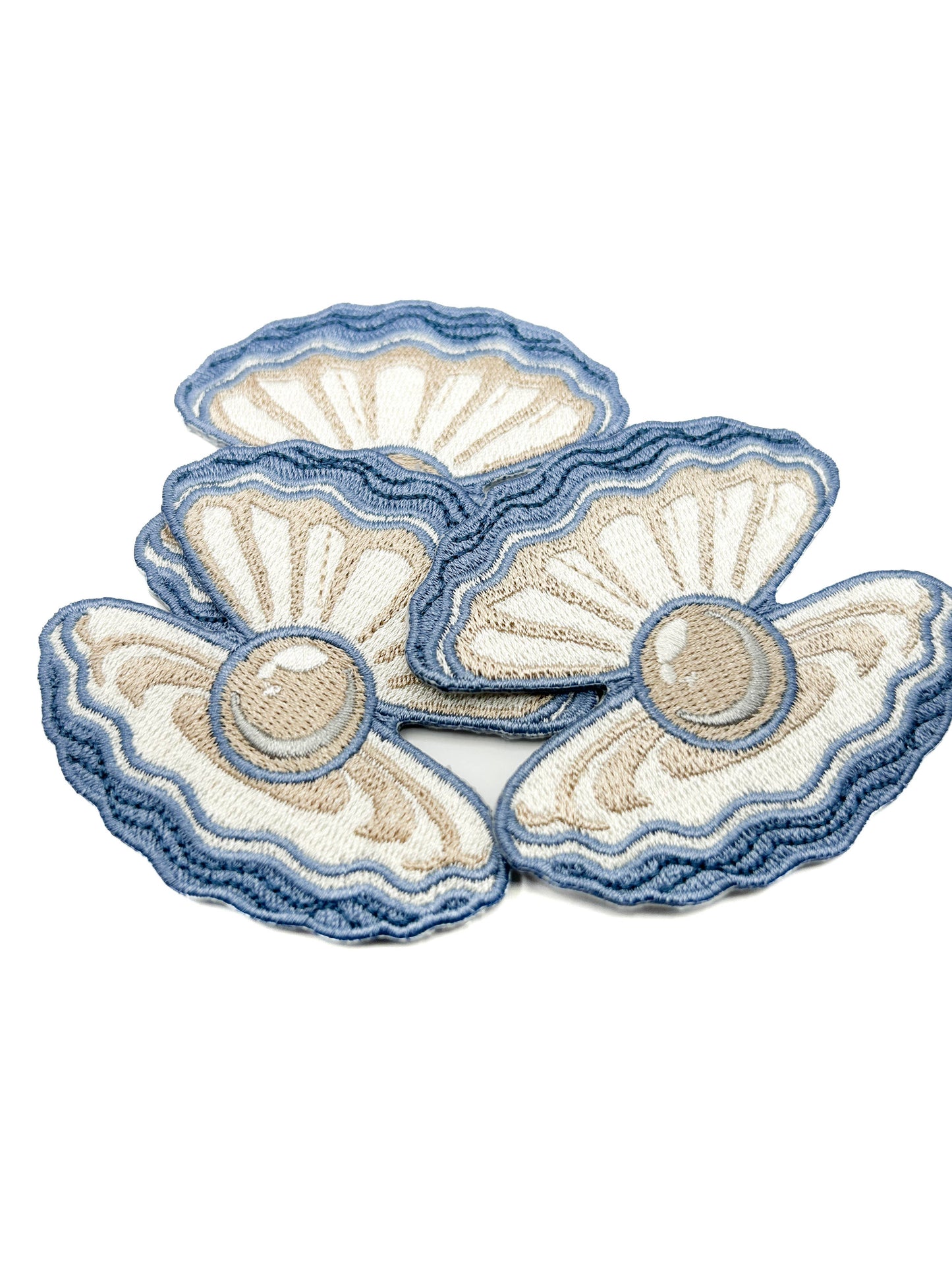 Field Trip Threads - Pearl Oyster Embroidered Patch Coastal Shell Patch Nautical