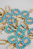 St Armands Designs of Sarasota - Blue Capri Tile Enamel Charm Statement Earrings