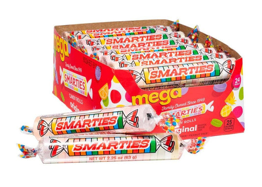 Grandpa Joe's Candy Shop - Smarties Mega Roll, 2.25oz, 24ct Case