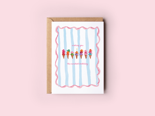 The Shelley Society - Sweetest Birthday Ice Cream Greeting Card