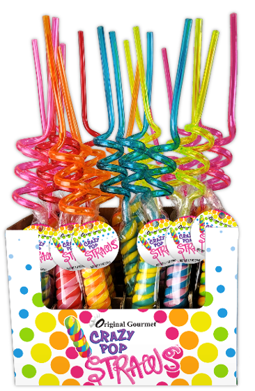 Grandpa Joe's Candy Shop - Crazy Pop Straws, 1.4oz, 20ct Case