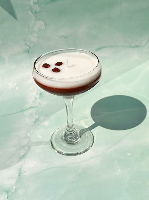 Candle Lume - Espresso Martini Candle Tall Stem Coupe Glass Realistic: Roasted Espresso