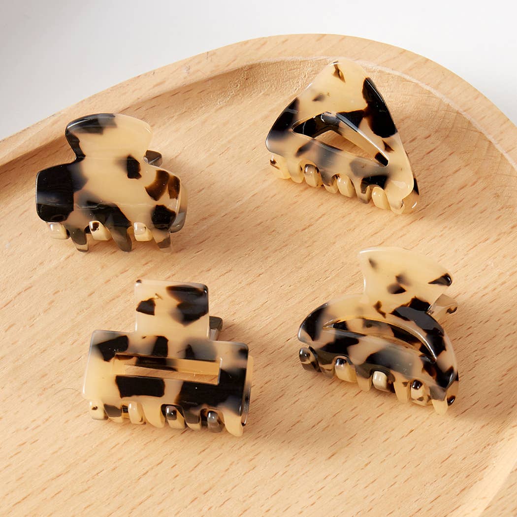 Fashion City - Tortoise Assorted Design Mini Claw Hair Clip: ASSORTED / ONE SIZE