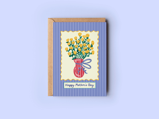 The Shelley Society - Mother's Day Bundle of Yellow Flowers Greeting Card