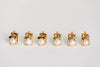 St Armands Designs of Sarasota - Vintage Mini Square Gold Pearl Huggie Hoop Earrings