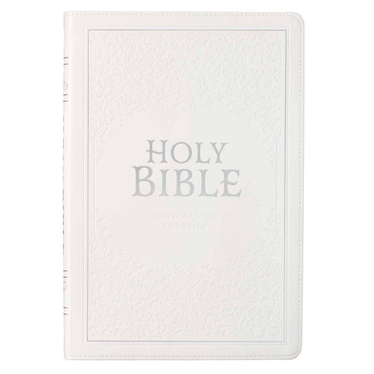 Christian Art Gifts - KJV Bible Thinline LP Faux Leather, White