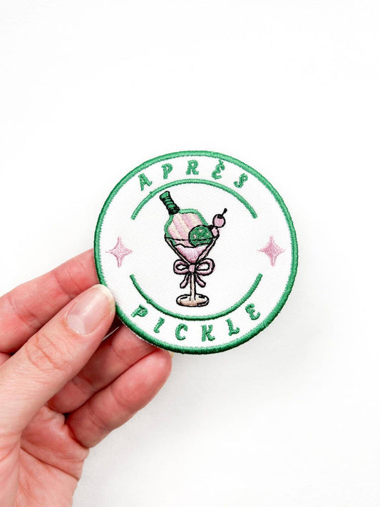 Field Trip Threads - Apres Pickle Embroidered Iron On Patch for Pickleball
