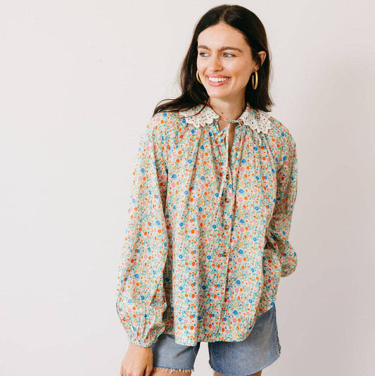 Sunshine Tienda - Coastal Daisies Willa Top: XS