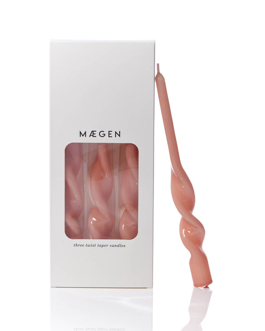 Twist Taper Candles - Plaster Pink