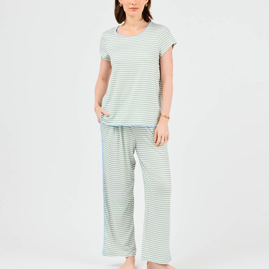 Mary Square - Pant Set Melody Green Stripe: PK S-L