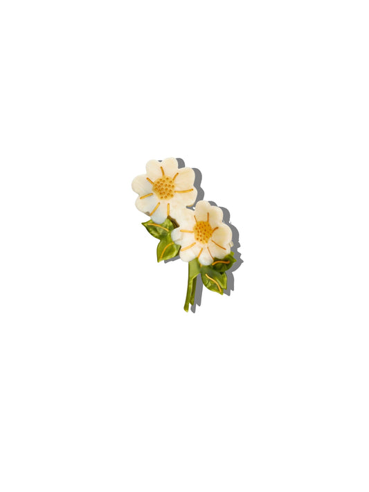 Solar Eclipse - Hand-painted Vintage Daisy Stem Claw Hair Clip | Eco-Friendly