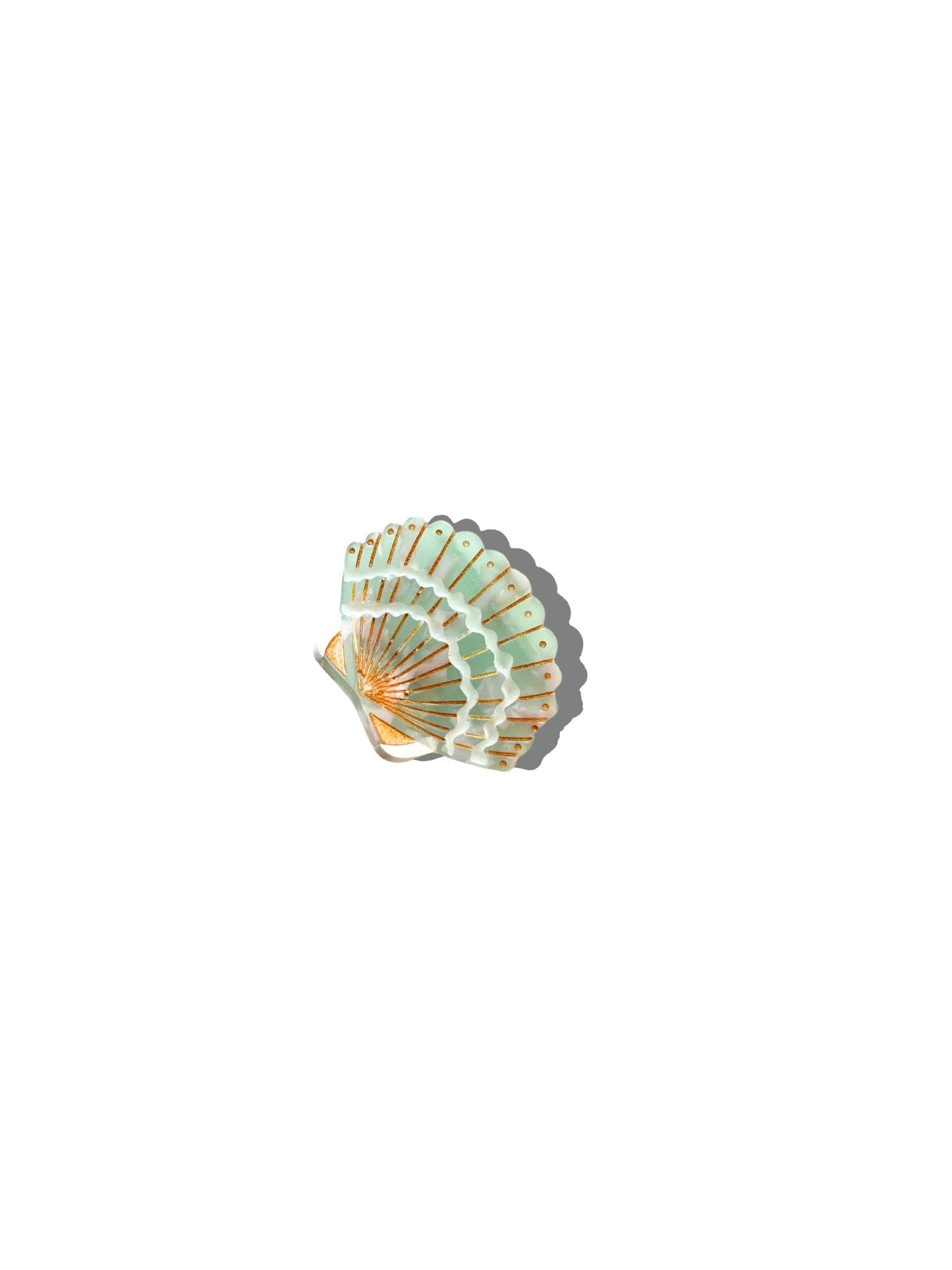Solar Eclipse - Hand-painted Mini Seashell Claw Hair Clip | Eco-Friendly: Mother of Pearl