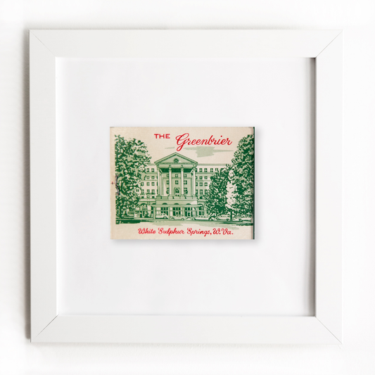 Match South - The Greenbrier Smokeshop: White frame: $135