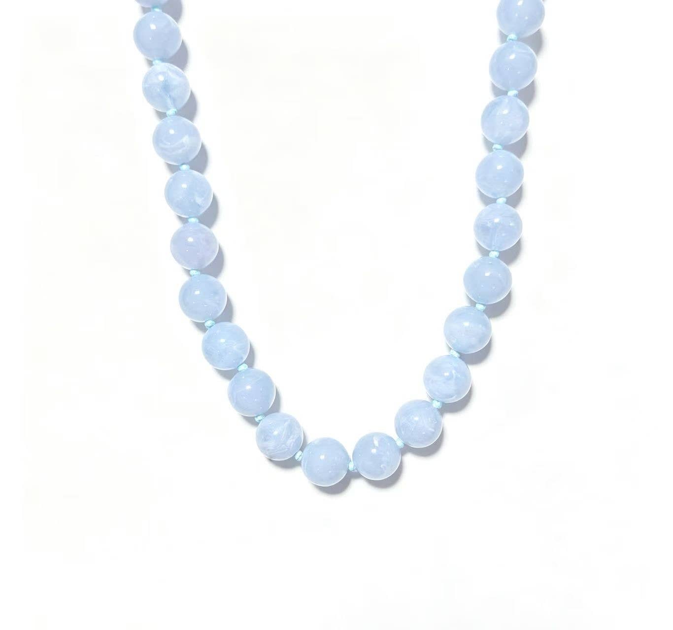 Savvy Bling - Marble Beaded Statement Necklace: Raspberry