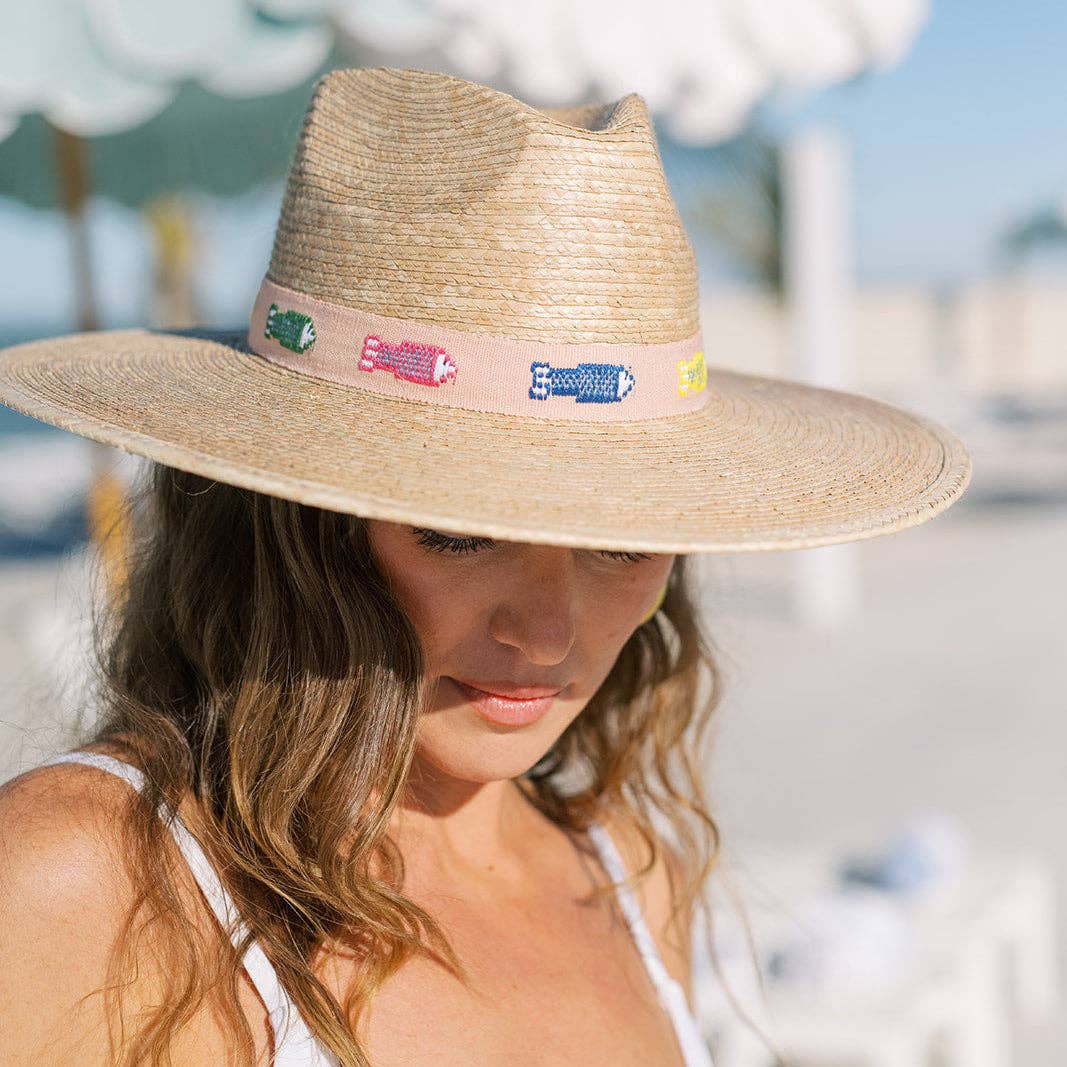 Sunshine Tienda Colorful Fin Palm Hat