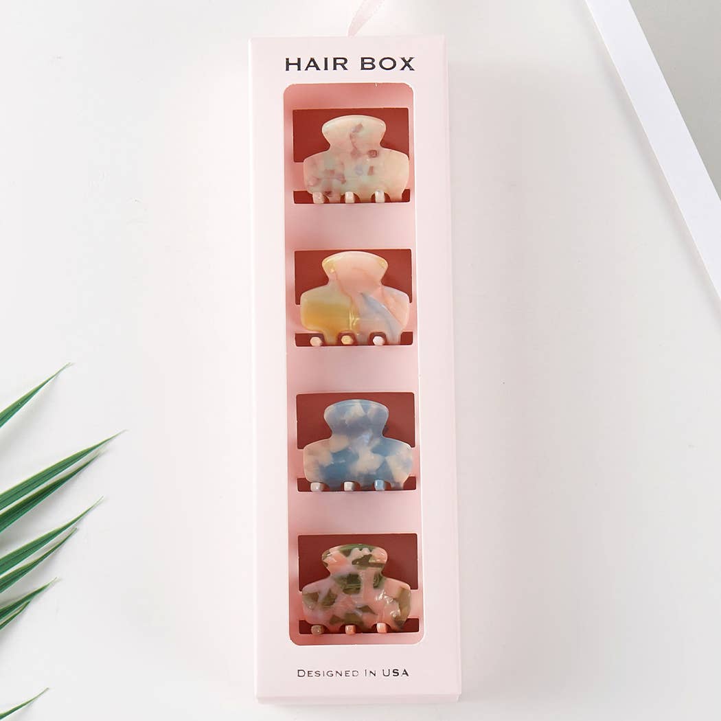 Fashion City - Colorful Pearlized Assorted Mini Claw Hair Clip: ASSORTED / ONE SIZE