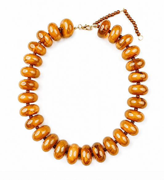 HAVEN + FAYE Collective - Polished Bead Statement Necklace | Brown