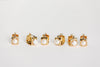 St Armands Designs of Sarasota - Vintage Mini Square Gold Pearl Huggie Hoop Earrings