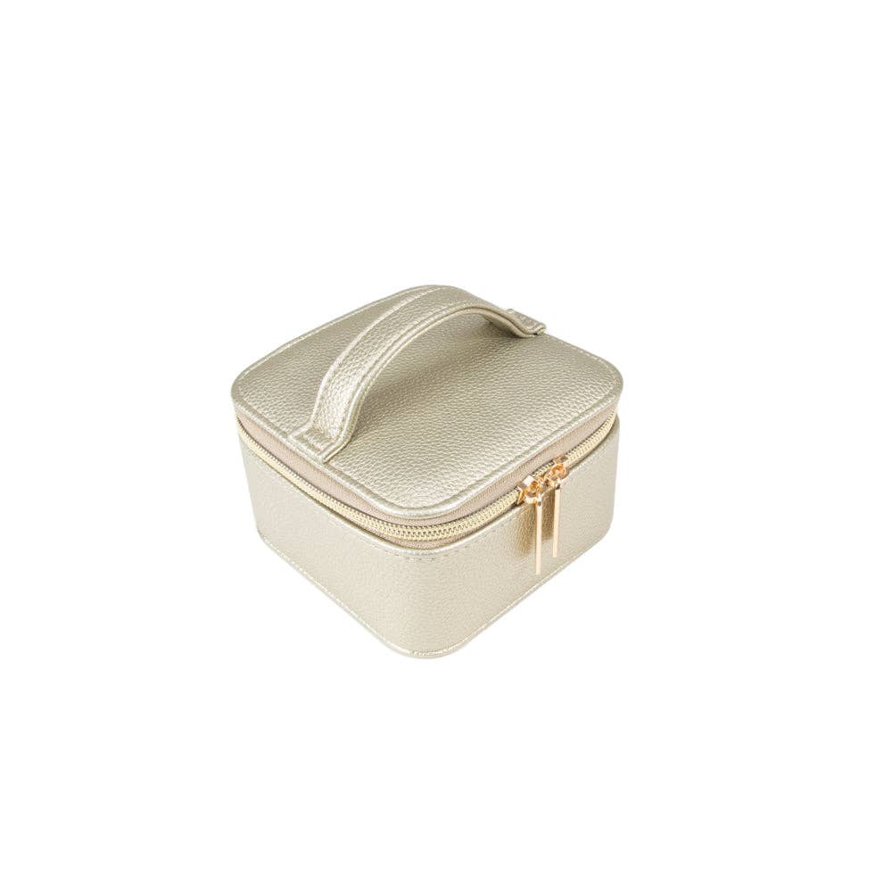 Leah Travel Jewelry Case with Pouch: Gold-3515