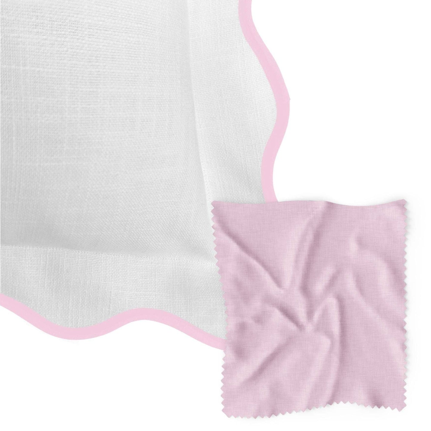 Laura Park Designs - Scalloped Sham, Pink / White: Euro, 26" x 26"