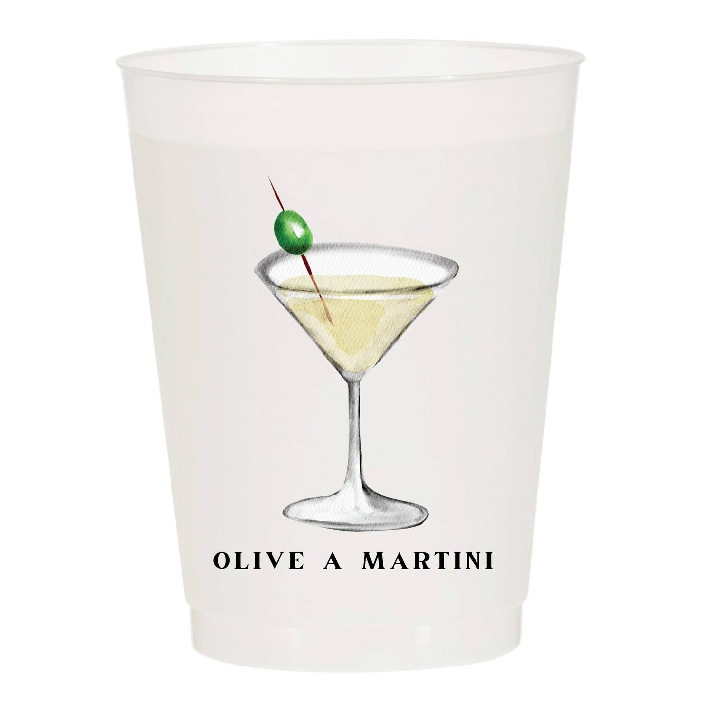 Sip Hip Hooray - Olive A Martini Frosted Cups: Pack of 6