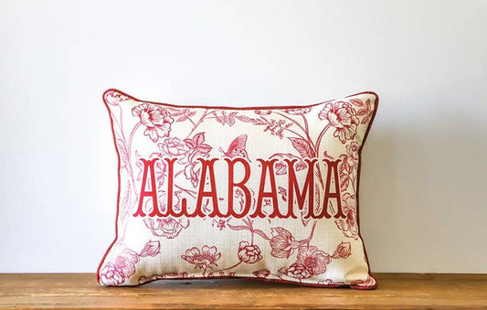 Little Birdie Home - Alabama Toile Piped Pillow