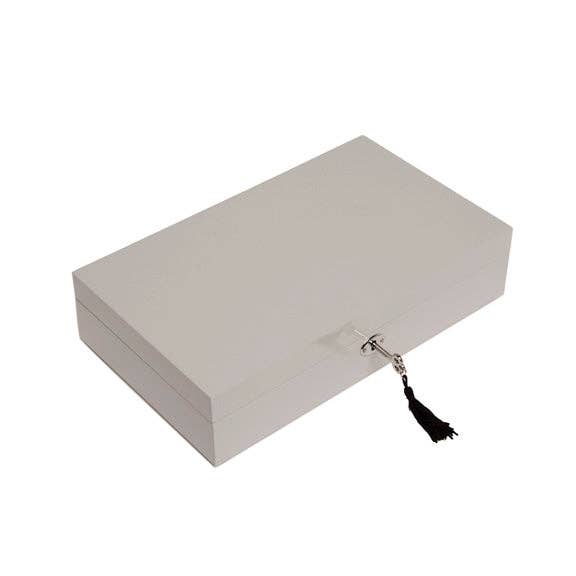 Single Hinged Jewelry Box: White