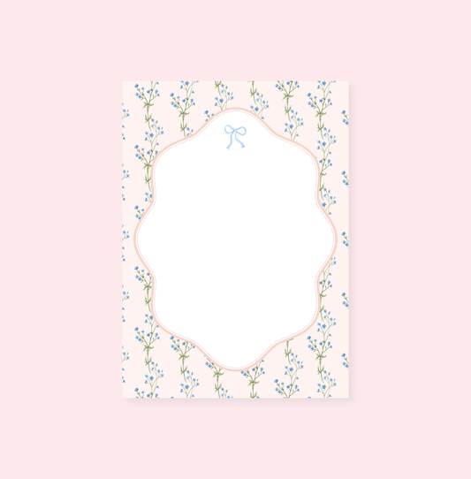 Rock Paper Scissors - Watercolor Floral Bow Notepad