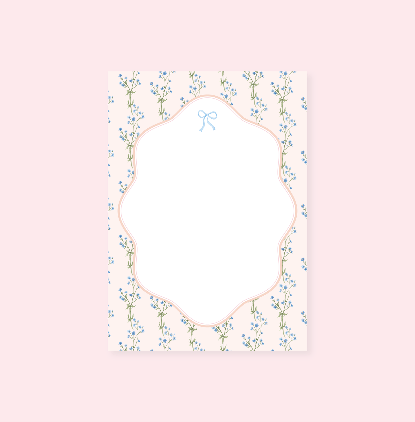 Rock Paper Scissors - Watercolor Floral Bow Notepad