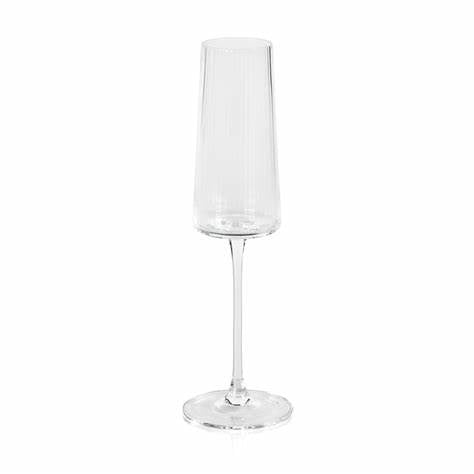 Bandol Fluted Textured Champagne Flute Set of 4 by Zodax