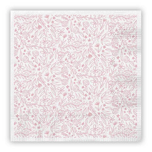 Pink Flowers Napkin