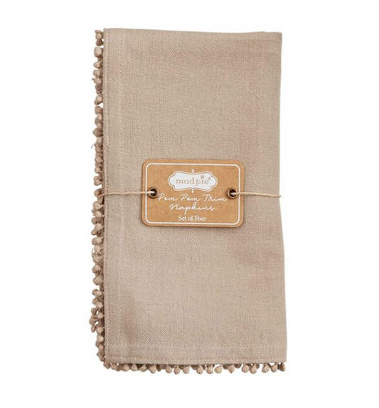 Tan Pom Napkin Set