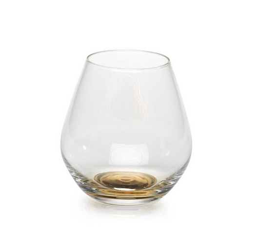 Golden Base Stemless Wine Glass