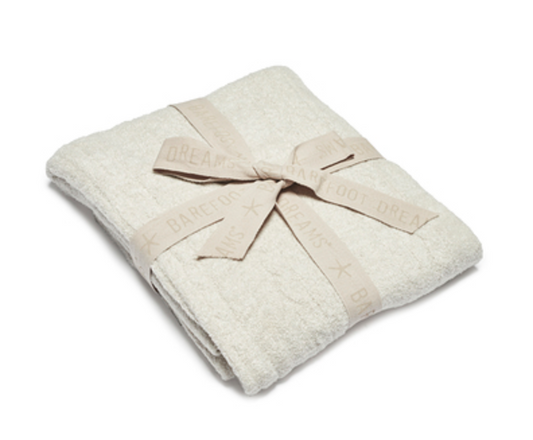 BAREFOOT DREAMS HEATHERED CABLE BLANKET