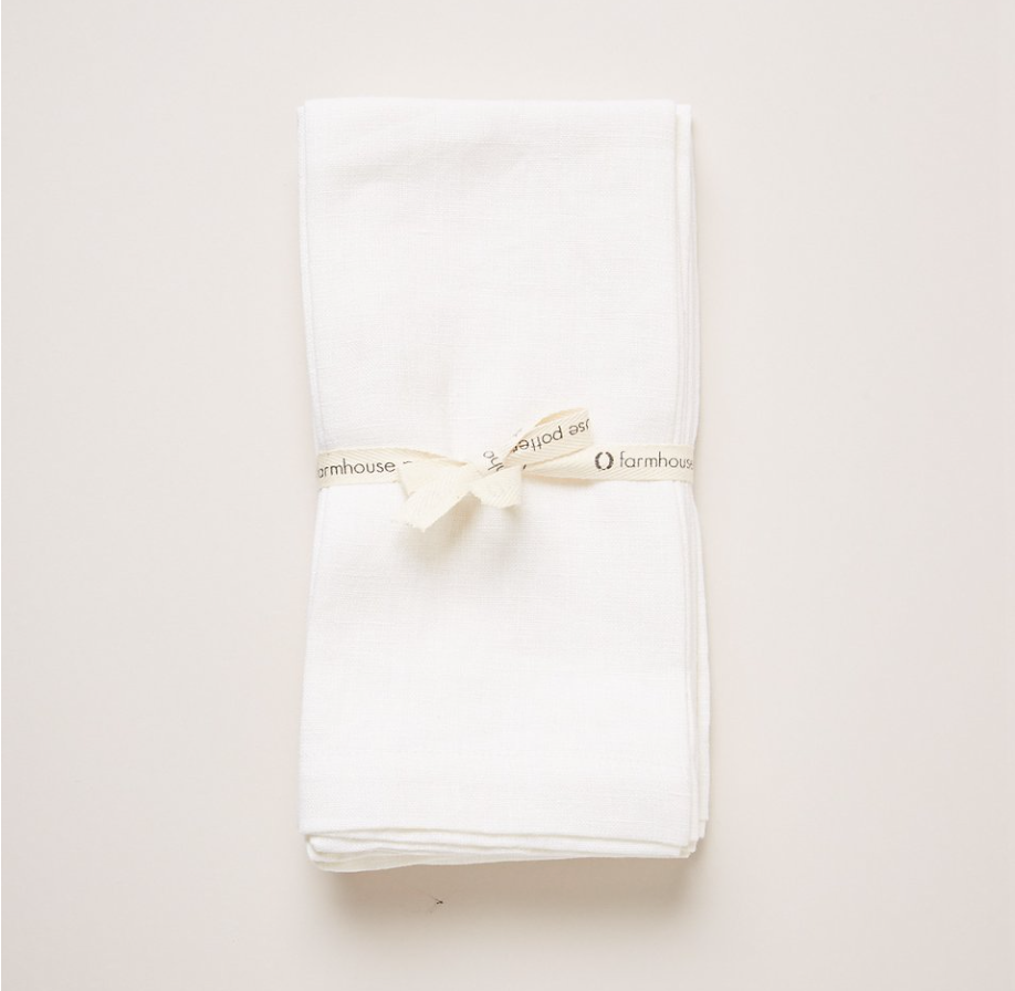 WASHED LINEN NAPKINS - WHITE