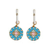 St Armands Designs of Sarasota - Blue Capri Tile Enamel Charm Statement Earrings
