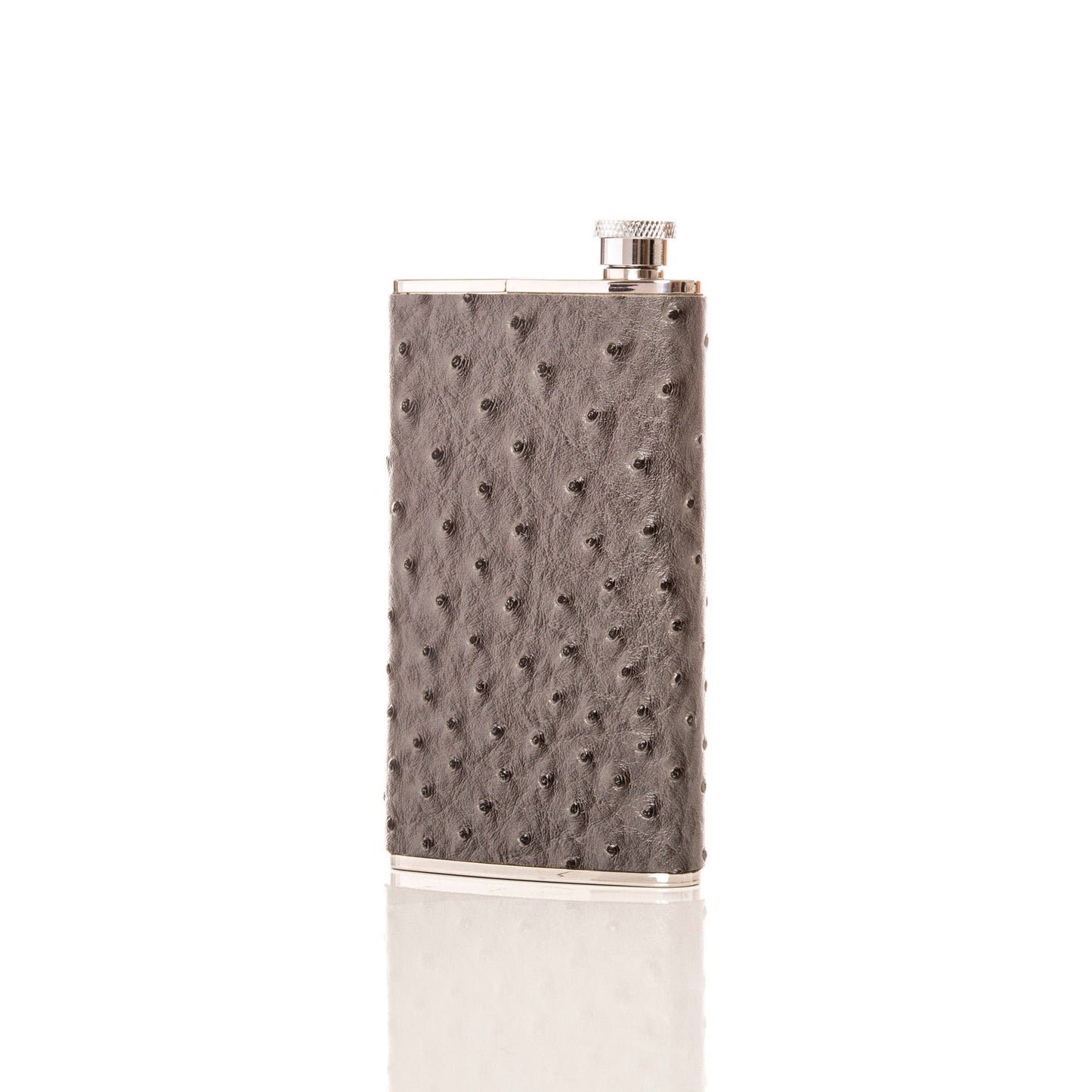 The Wingman Flask & Cigar Holder: Grey Ostrich