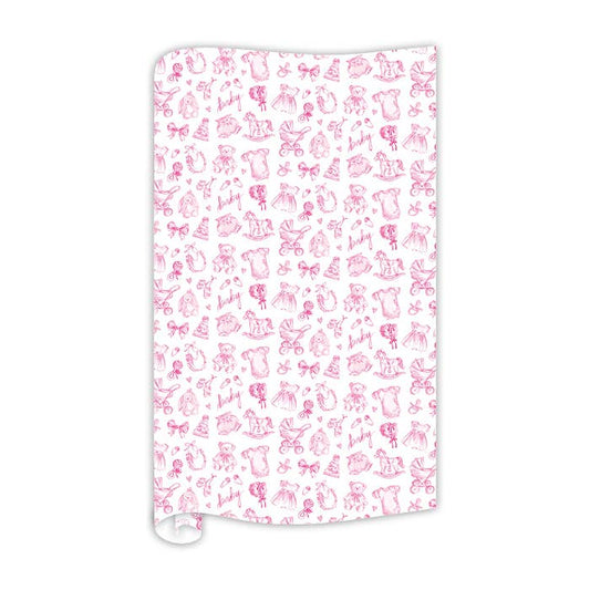 Pink Toile Wrapping Paper