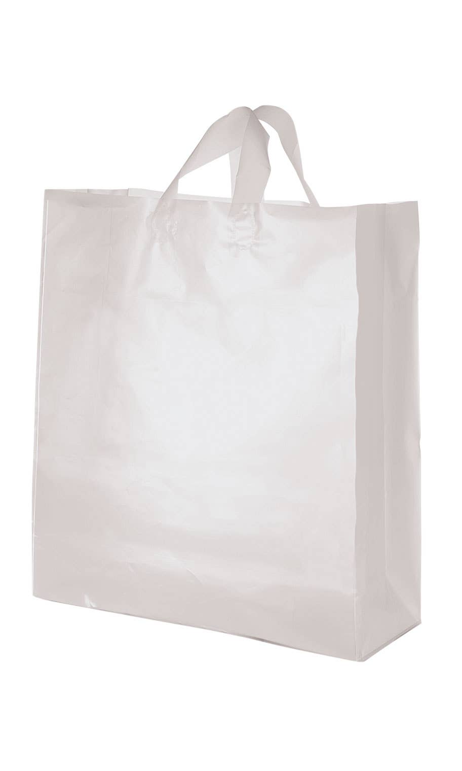 Store Supply Warehouse - Frosted Retail Shopping Bags: Clear / Case of 100 / Medium