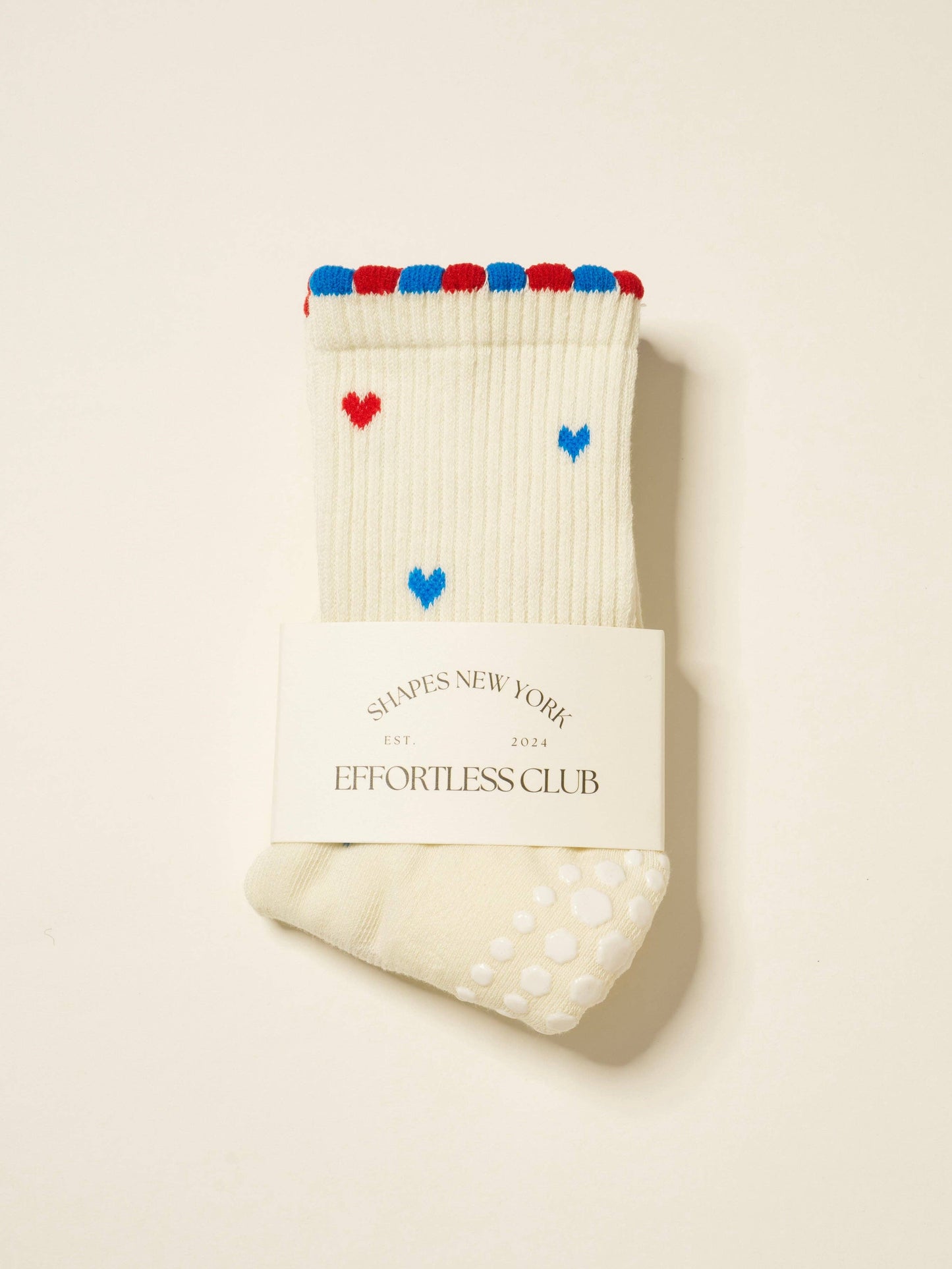 Effortless Club - 🇺🇸 USA Mini Heart Petal Grip Sock, Pilates Socks