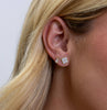 Sahira Jewelry Design - Gracie CZ Clover Studs: Silver