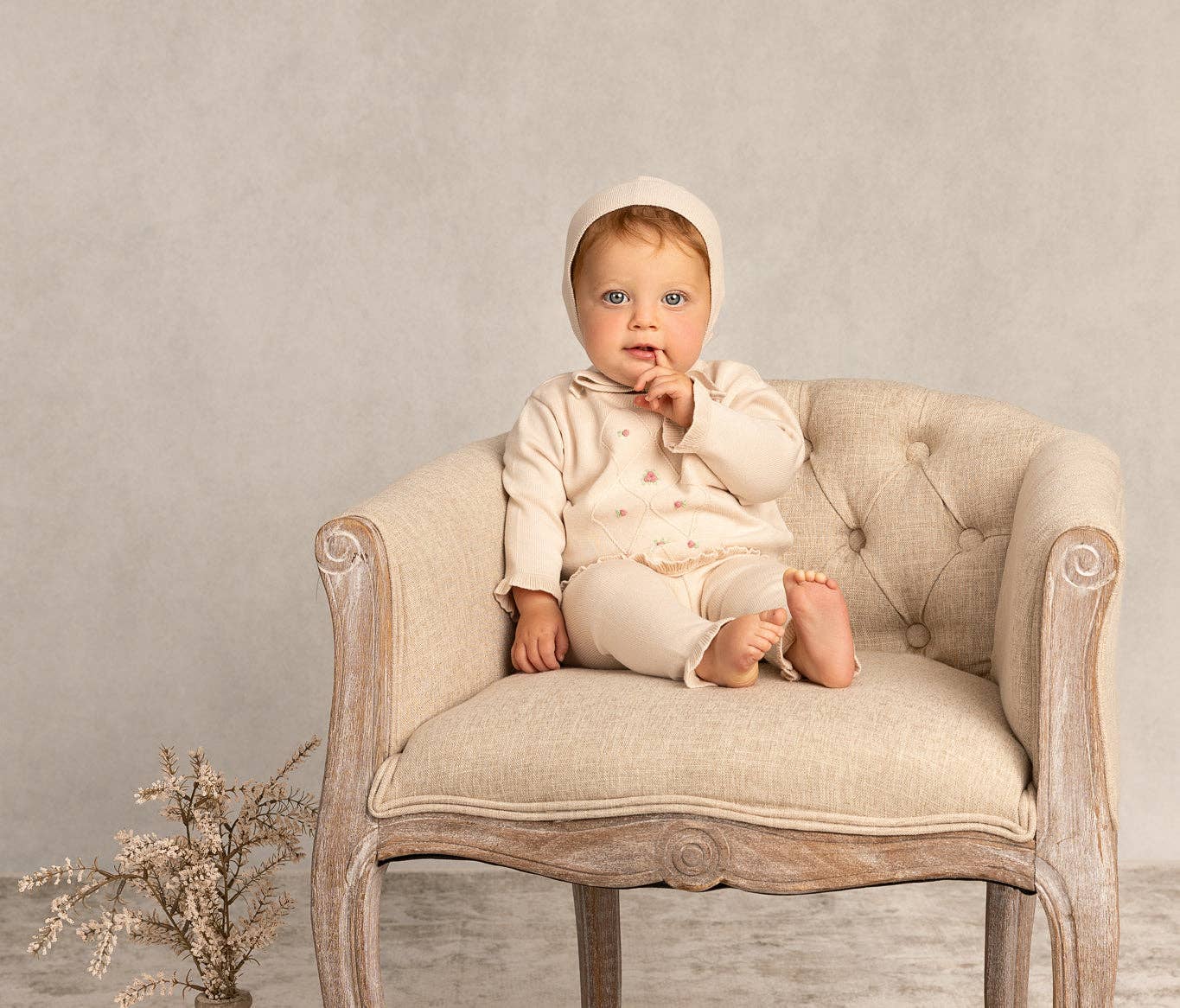 Feltman Brothers - Baby & Toddler Girls Rosebud Knit Set: Ecru / 4T