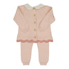Feltman Brothers - Baby & Toddler Girls Scalloped Contrast Trim Knit Set: Blush / 4T